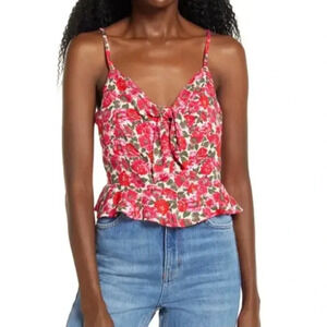 BP Tie Front Smocked  Back Cami
